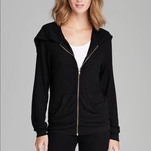 Wildfox Basic Black Zip Up Front Hoodie